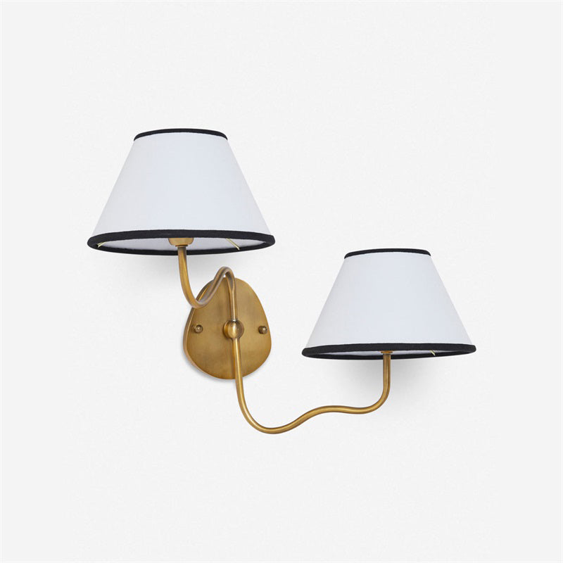 Evynor Vintage Industrial Brass Fabric Wall Lamp - Lamp Copper