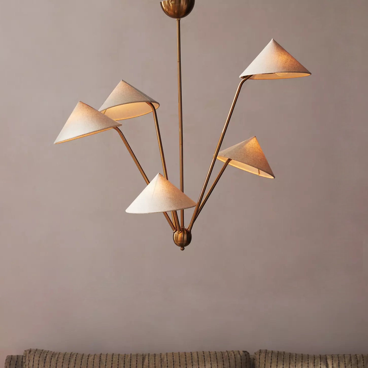Avlorisra Vintage Industrial Brass Fabric Chandelier - Lamp Copper