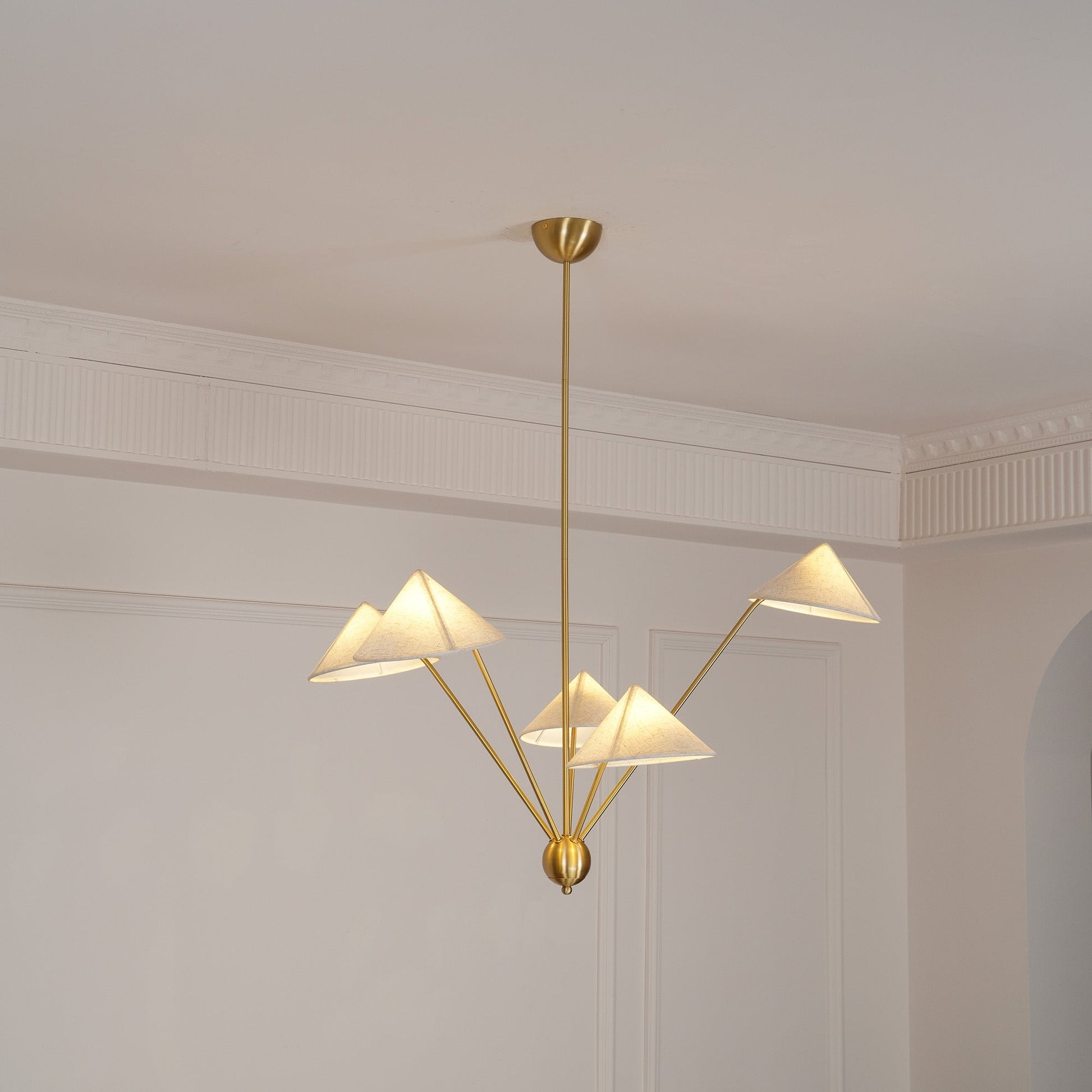 Avlorisra Vintage Industrial Brass Fabric Chandelier - Lamp Copper