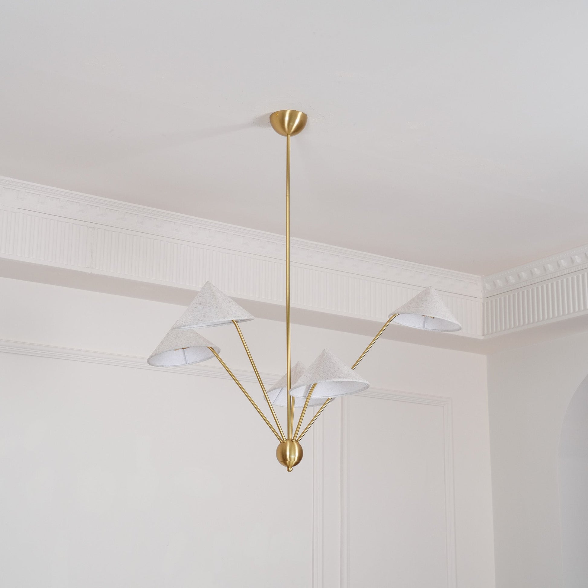 Avlorisra Vintage Industrial Brass Fabric Chandelier - Lamp Copper