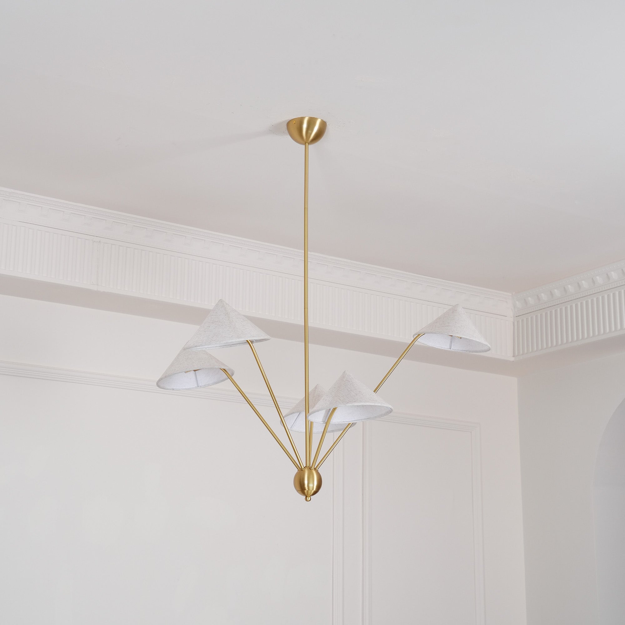Avlorisra Vintage Industrial Brass Fabric Chandelier - Lamp Copper