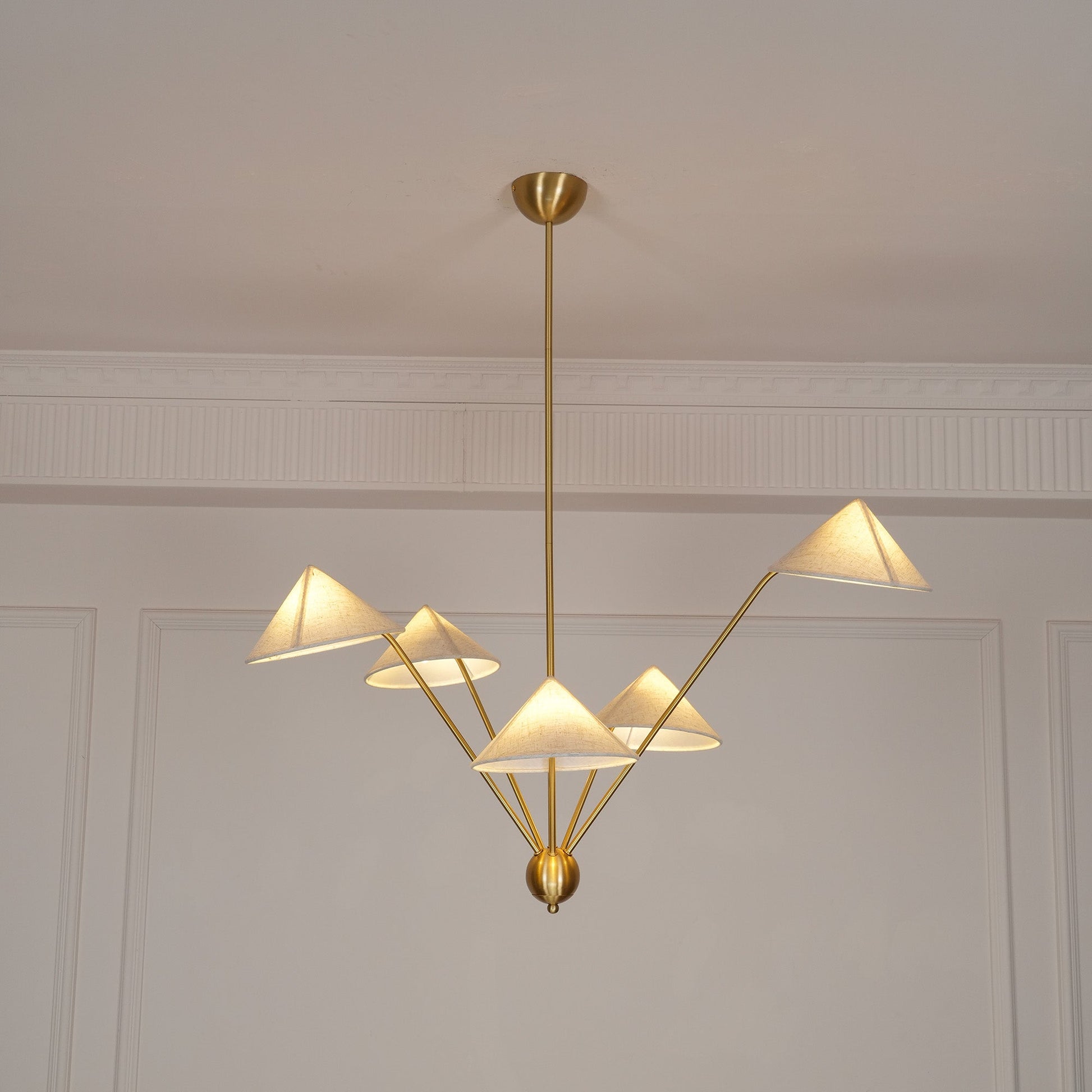 Avlorisra Vintage Industrial Brass Fabric Chandelier - Lamp Copper