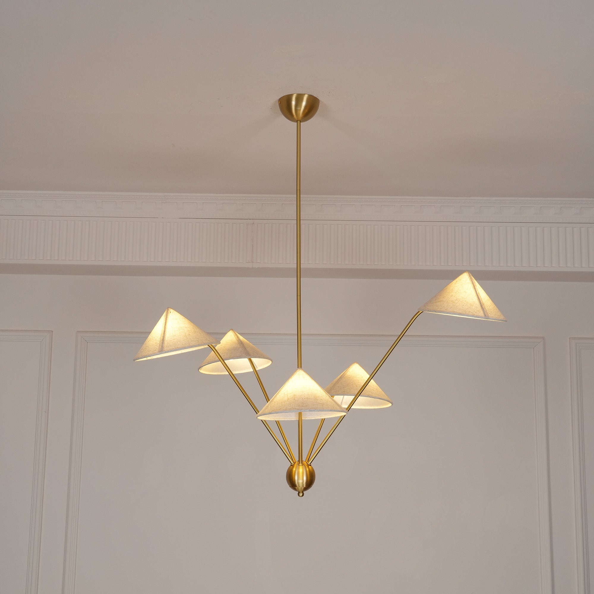 Avlorisra Vintage Industrial Brass Fabric Chandelier - Lamp Copper