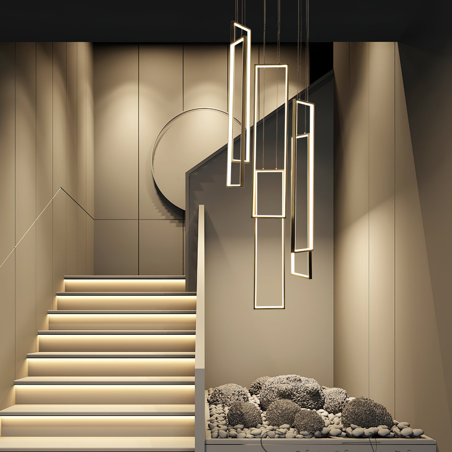 Sysorila Modern Minimalist LED Metal Pendant Light - Lamp Copper