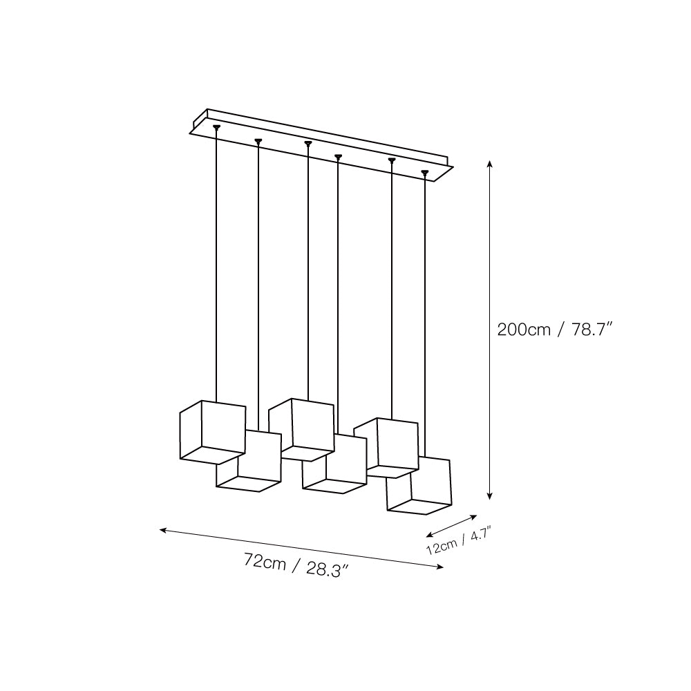 Jarnbruvyd Individual Modern Box Metal Chandelier