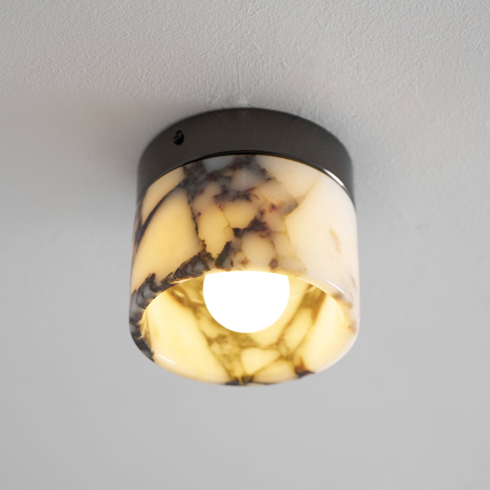 Ivinir Modern Minimalist Round Marble Ceiling Lamp - Lamp Copper