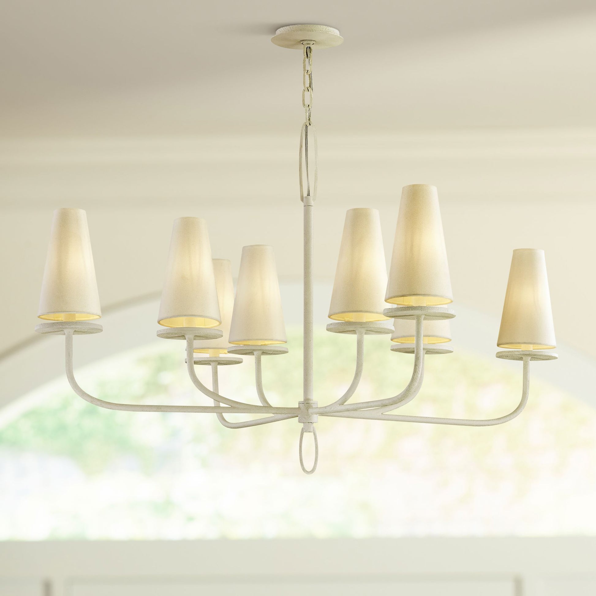 Curaeara Vintage Industrial Brass Fabric Chandelier - Lamp Copper