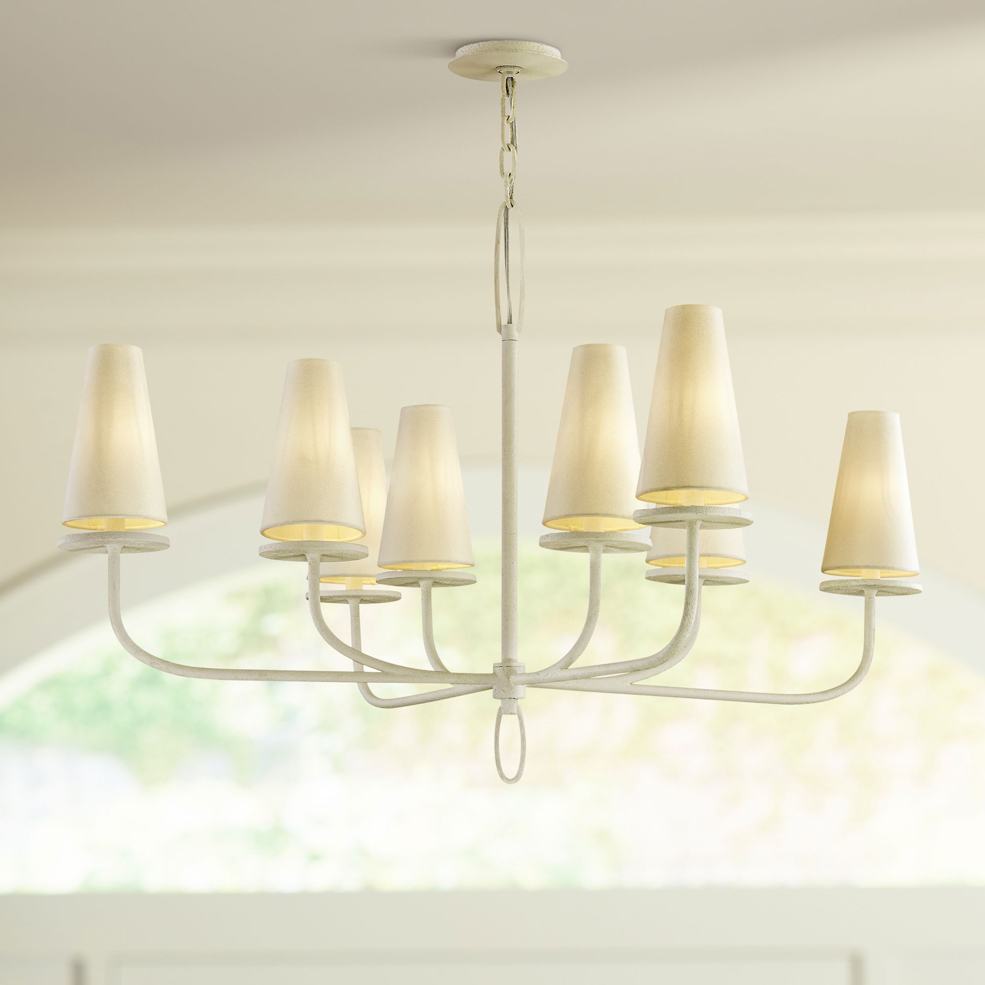 Curaeara Vintage Industrial Brass Fabric Chandelier - Lamp Copper