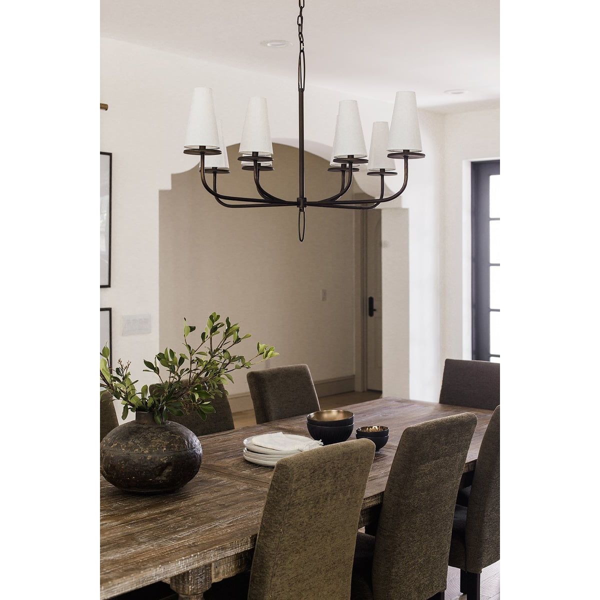 Curaeara Vintage Industrial Brass Fabric Chandelier - Lamp Copper