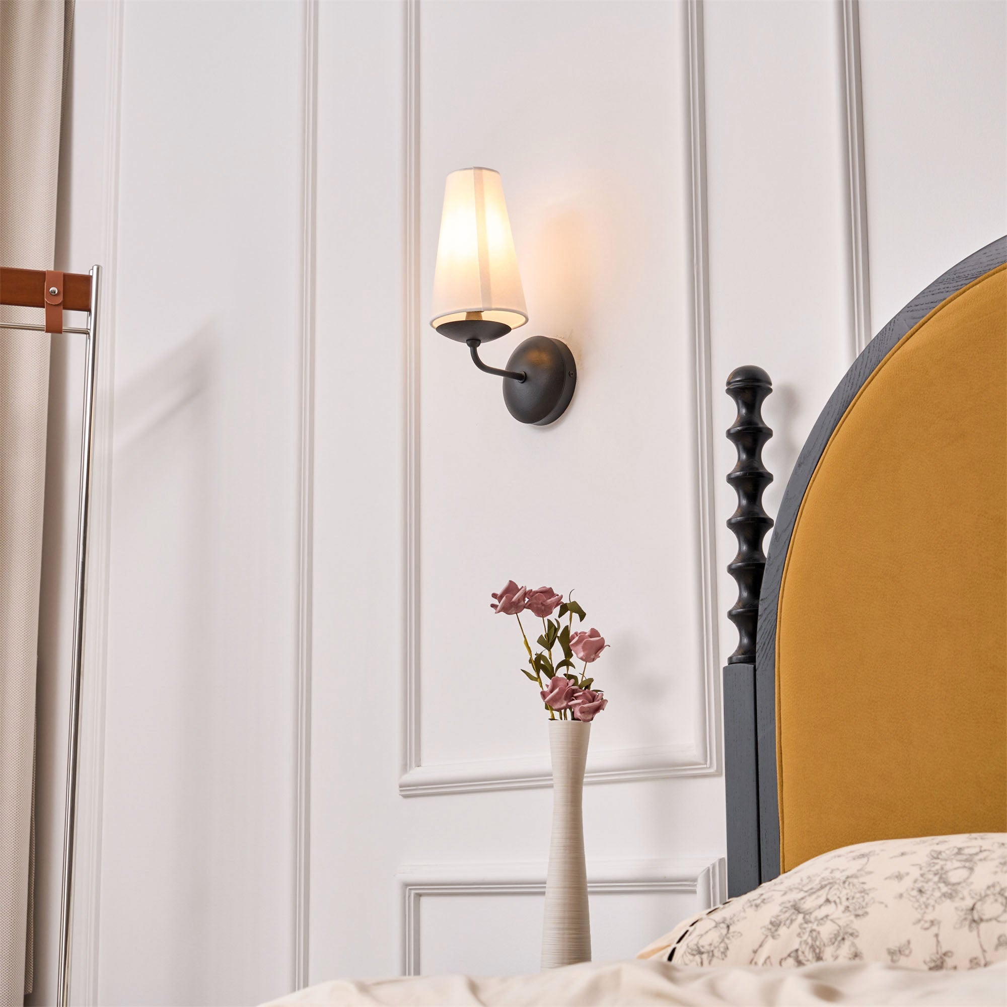 Avraee Modern Minimalist Brass Fabric Wall Lamp - Lamp Copper