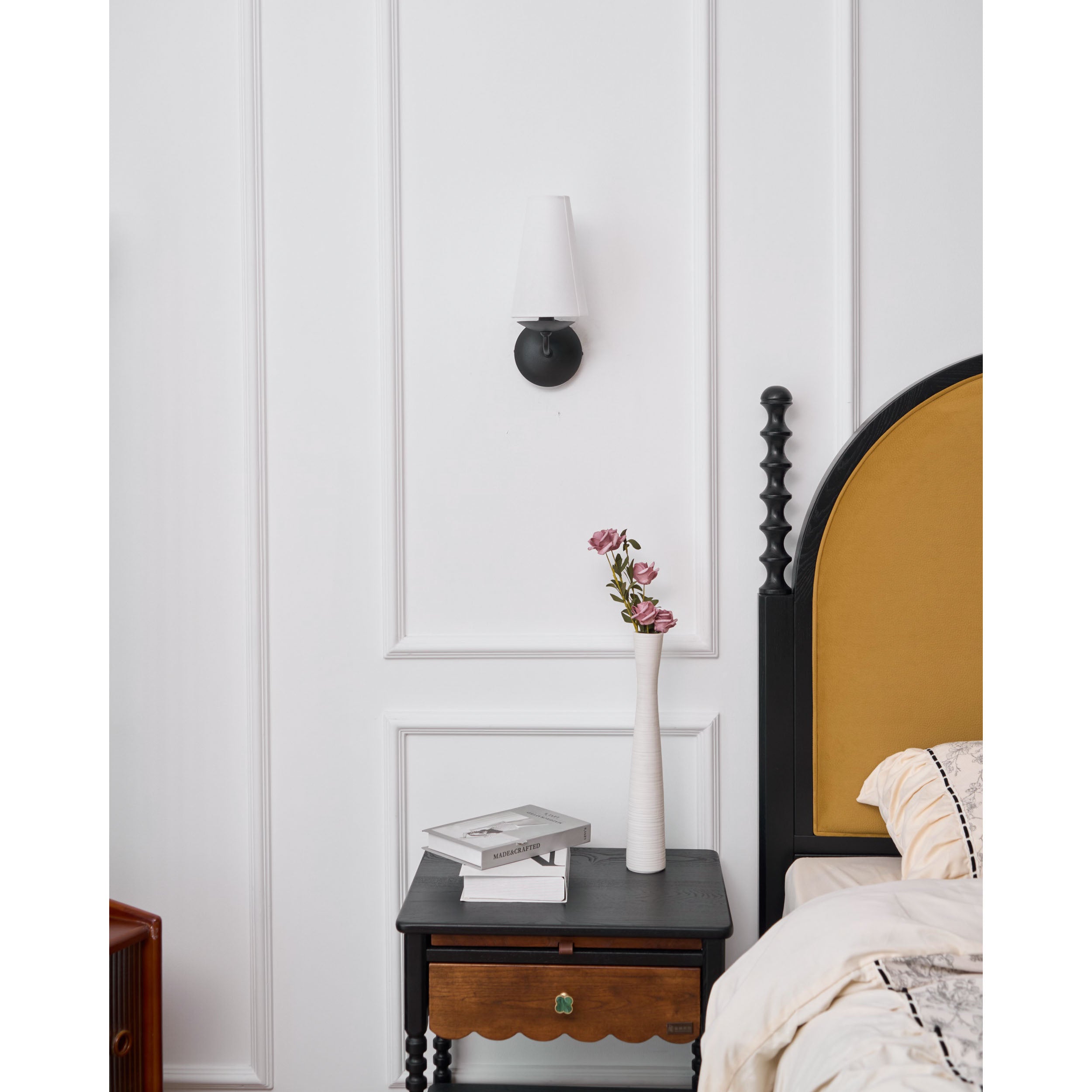 Avraee Modern Minimalist Brass Fabric Wall Lamp - Lamp Copper
