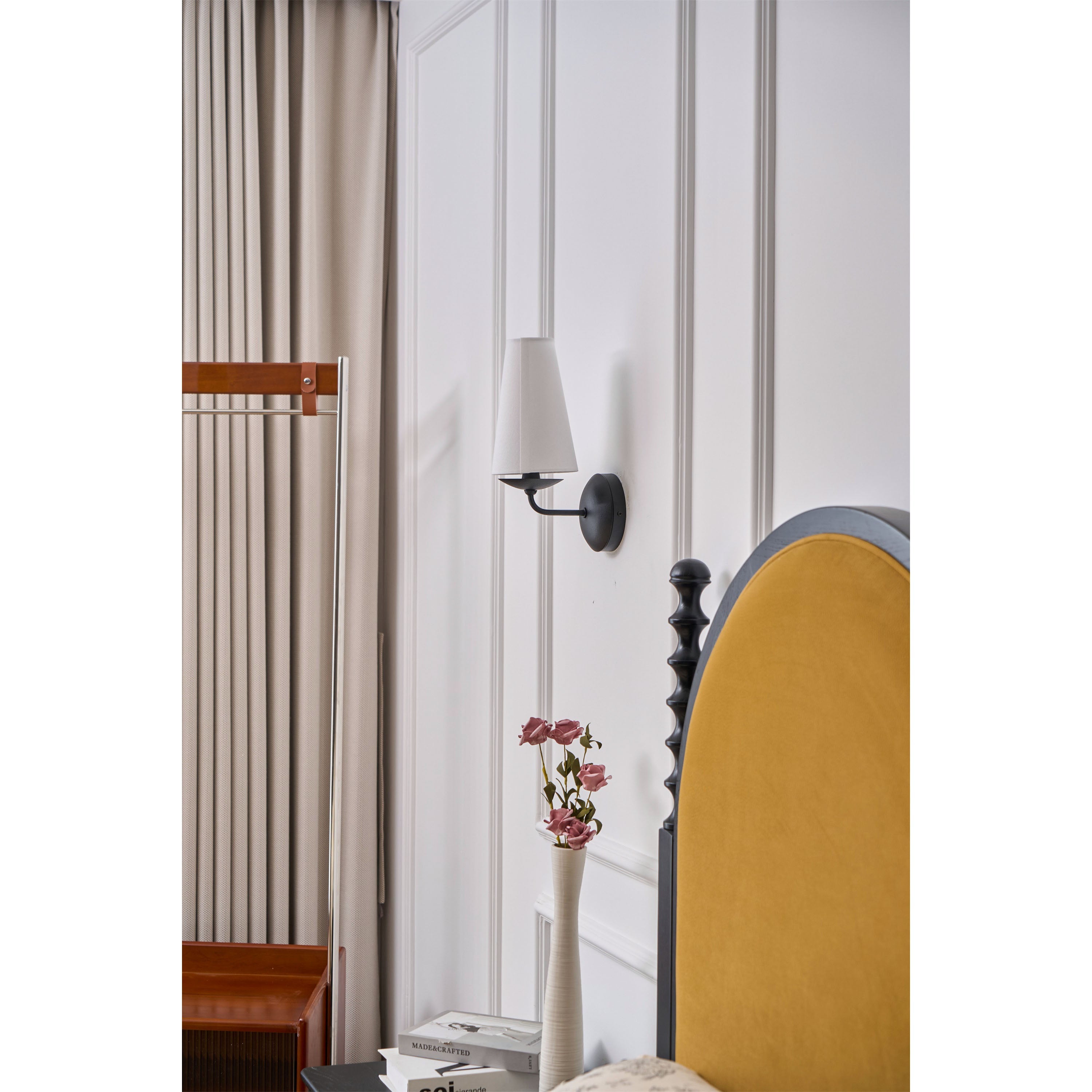 Avraee Modern Minimalist Brass Fabric Wall Lamp - Lamp Copper