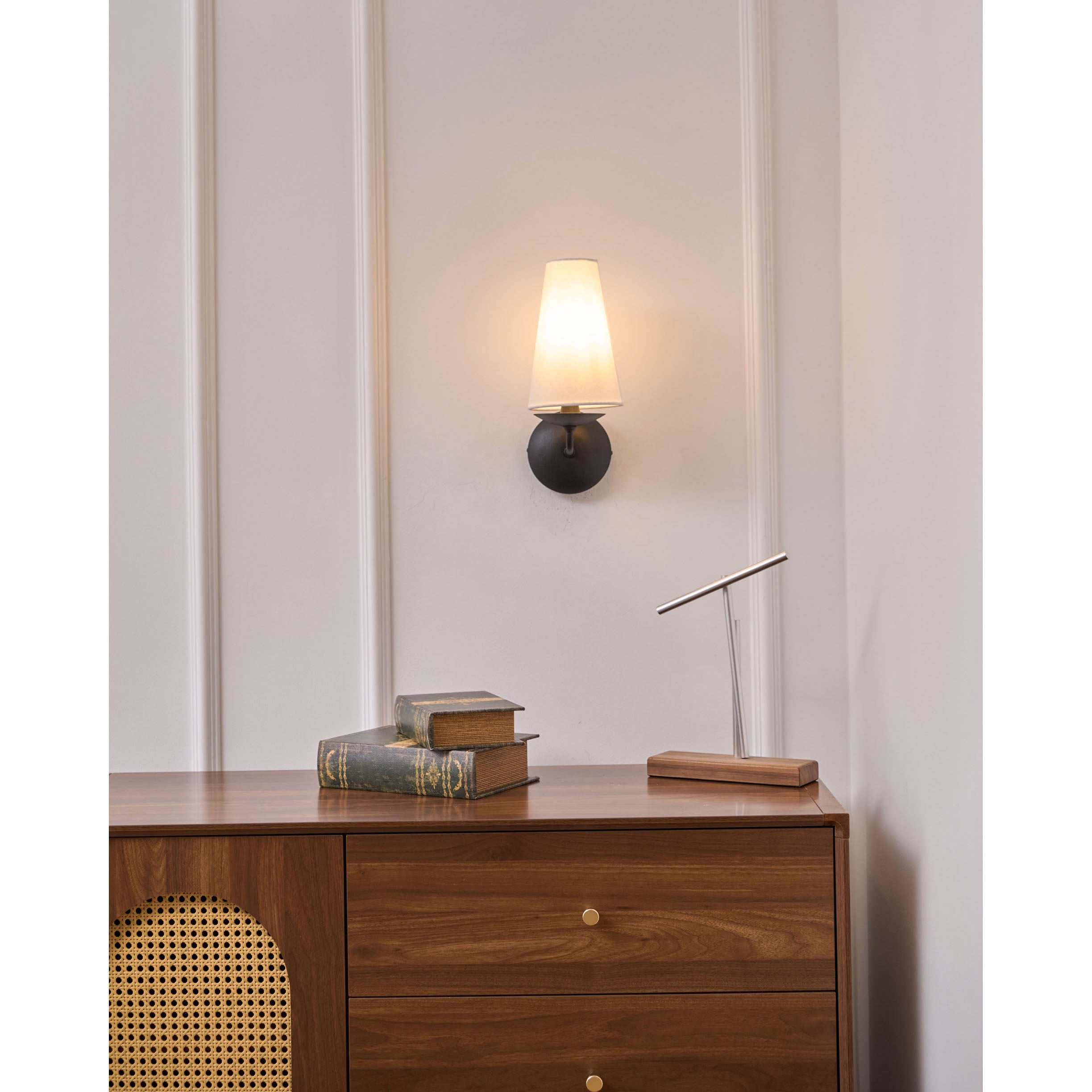 Avraee Modern Minimalist Brass Fabric Wall Lamp - Lamp Copper