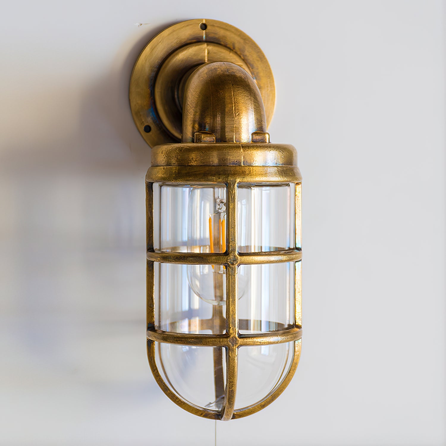 Evthaia Vintage Industrial Glass Metal Wall Lamp - Lamp Copper