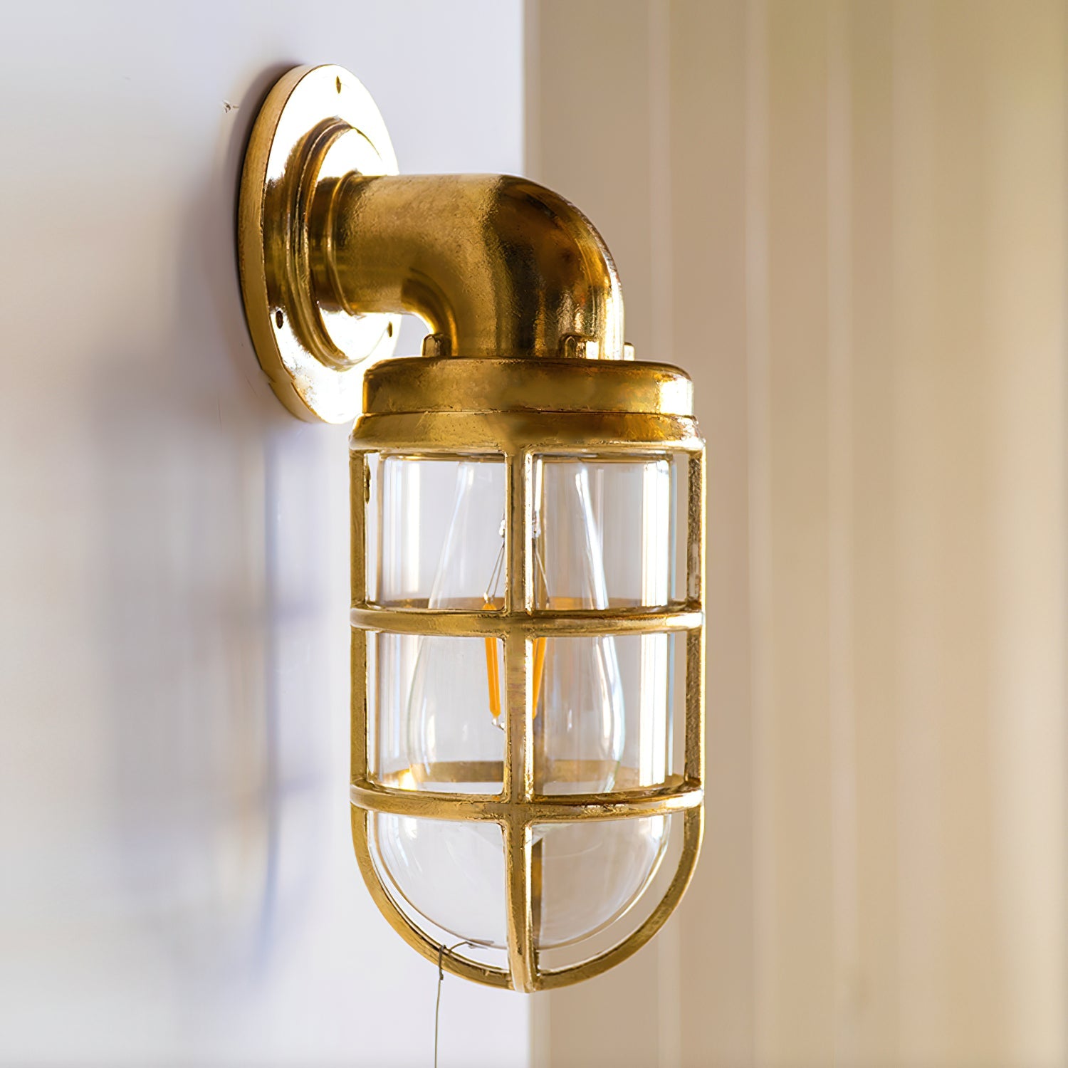 Evthaia Vintage Industrial Glass Metal Wall Lamp - Lamp Copper