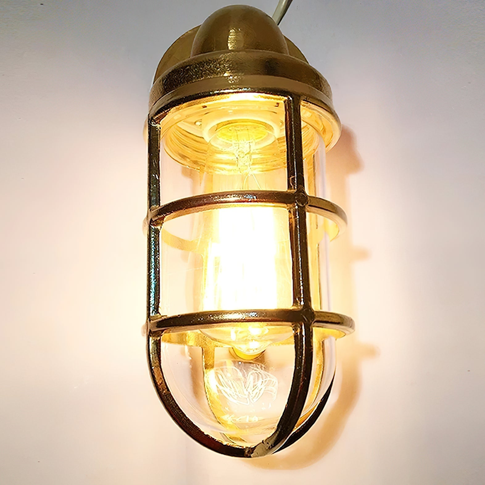 Evthaia Vintage Industrial Glass Metal Wall Lamp - Lamp Copper