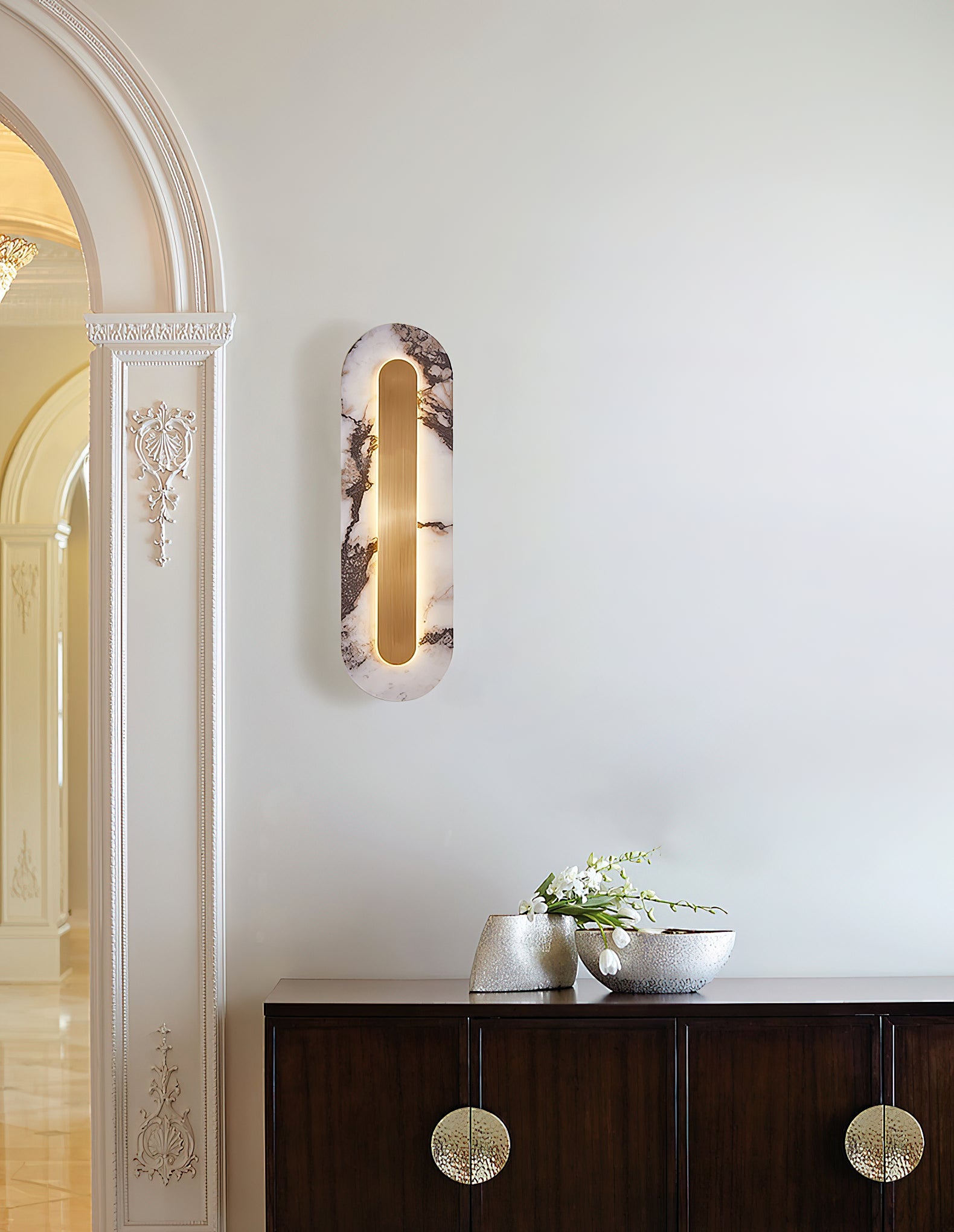 Marmo Modern Minimalist Metal Marble Wall Lamp - Lamp Copper