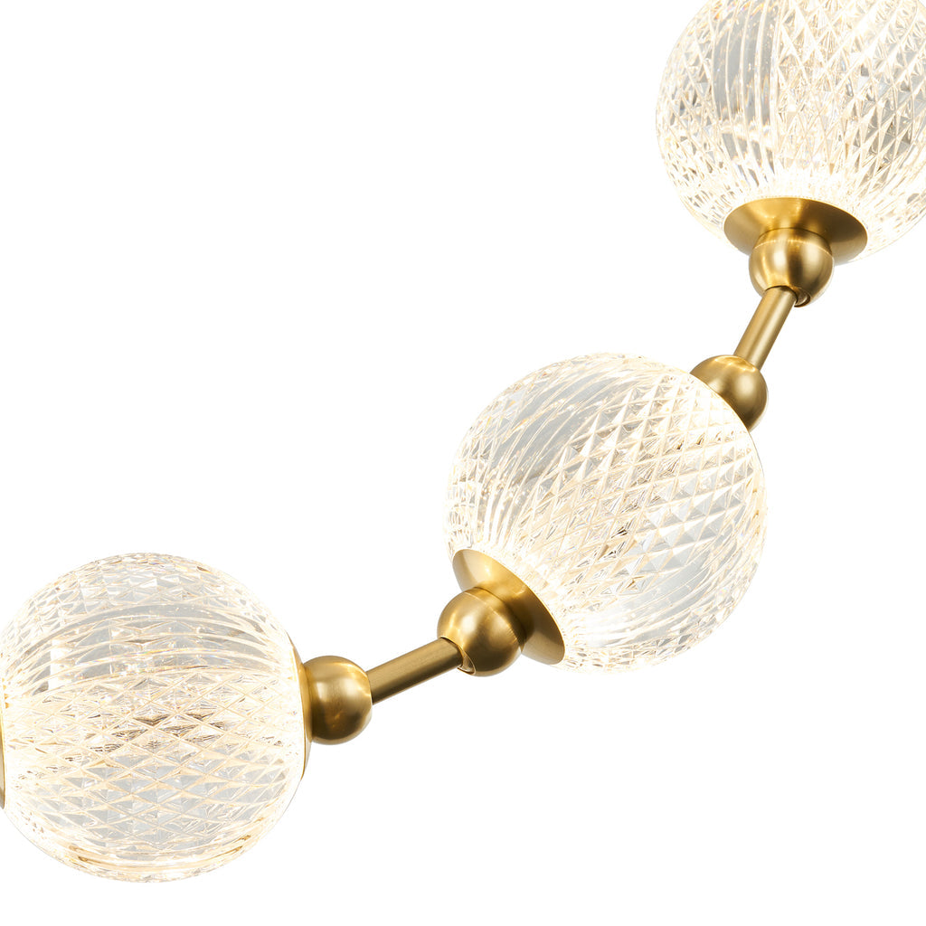 Myphais Modern Minimalist Beaded Plastic Metal Chandelier - Lamp Copper