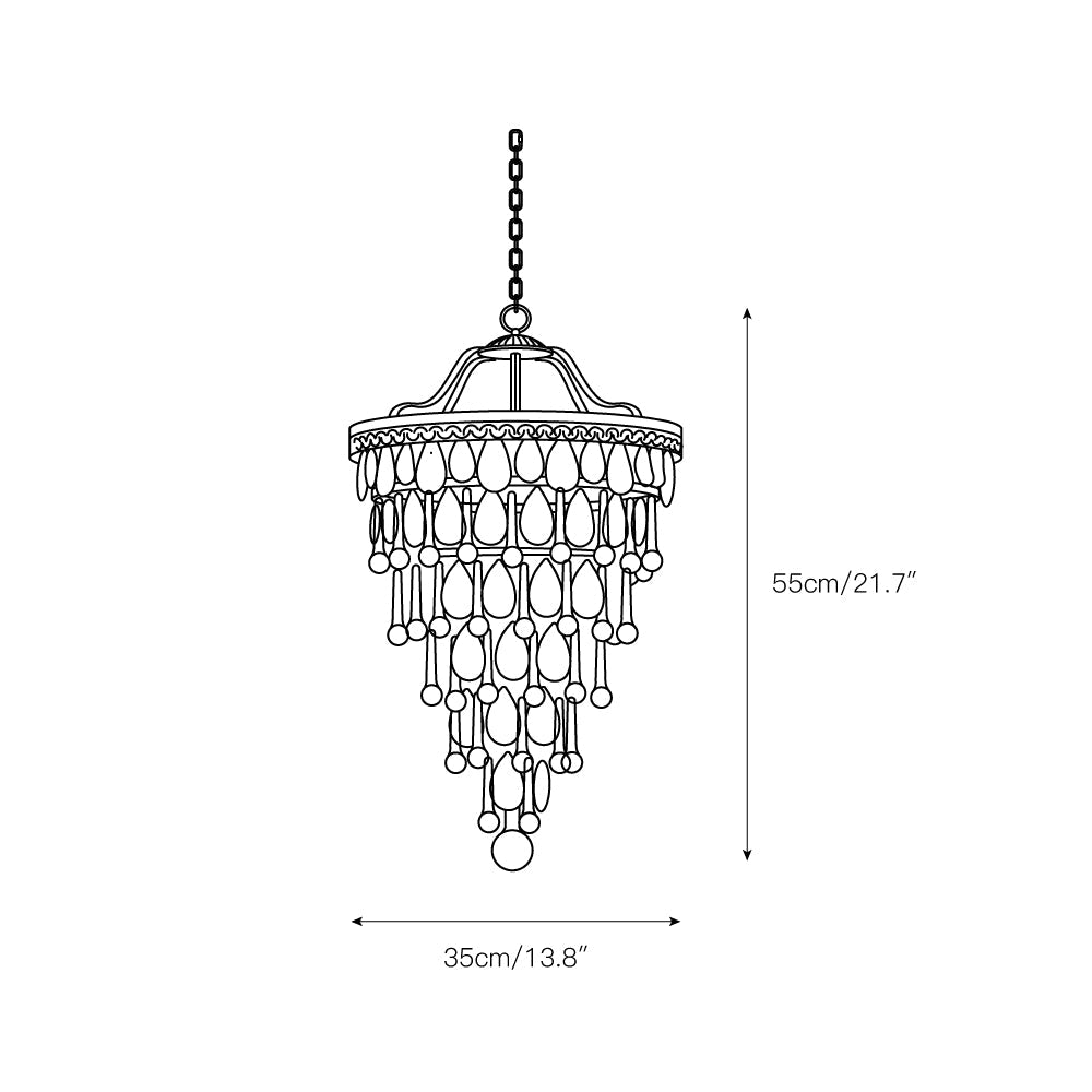 Blink Unique Inverted Pyramid Metal Crystal Chandelier - Lamp Copper