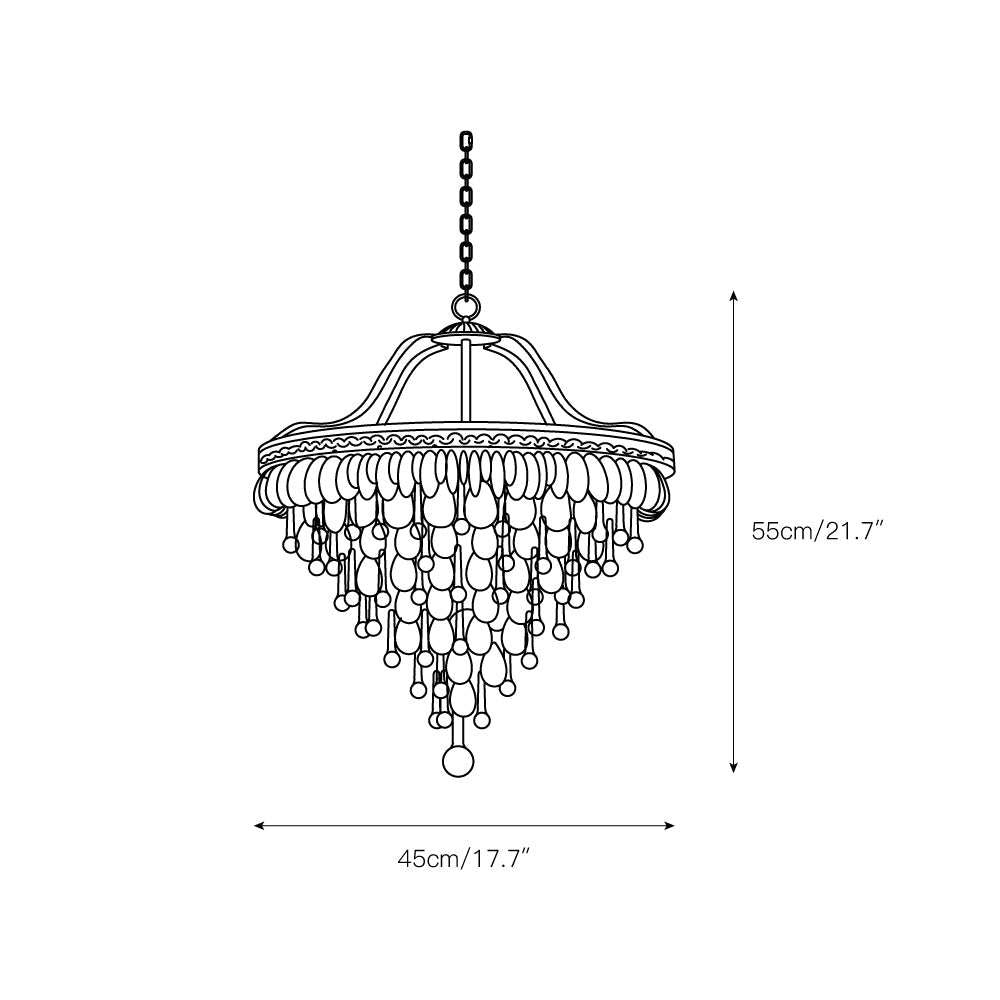 Blink Unique Inverted Pyramid Metal Crystal Chandelier - Lamp Copper