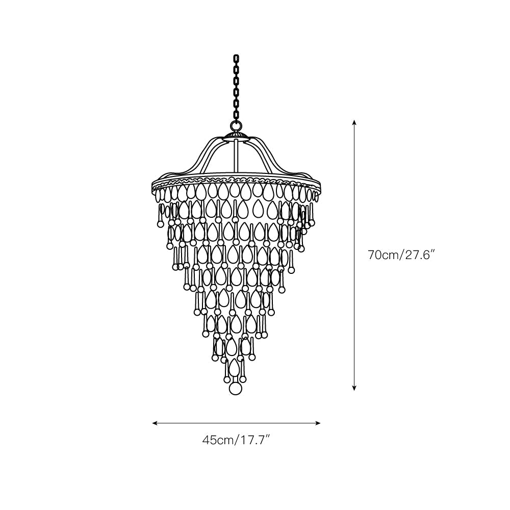 Blink Unique Inverted Pyramid Metal Crystal Chandelier - Lamp Copper