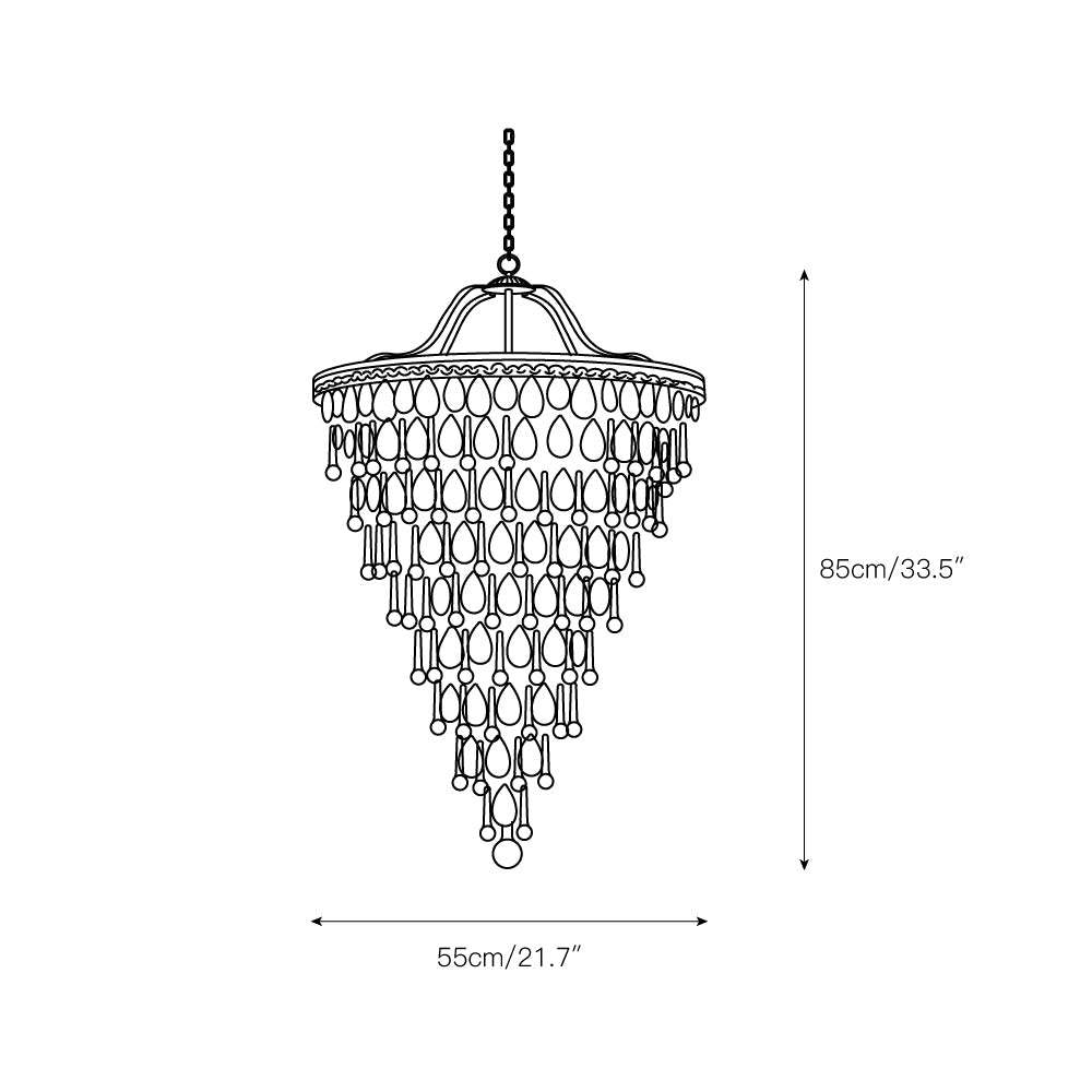 Blink Unique Inverted Pyramid Metal Crystal Chandelier - Lamp Copper