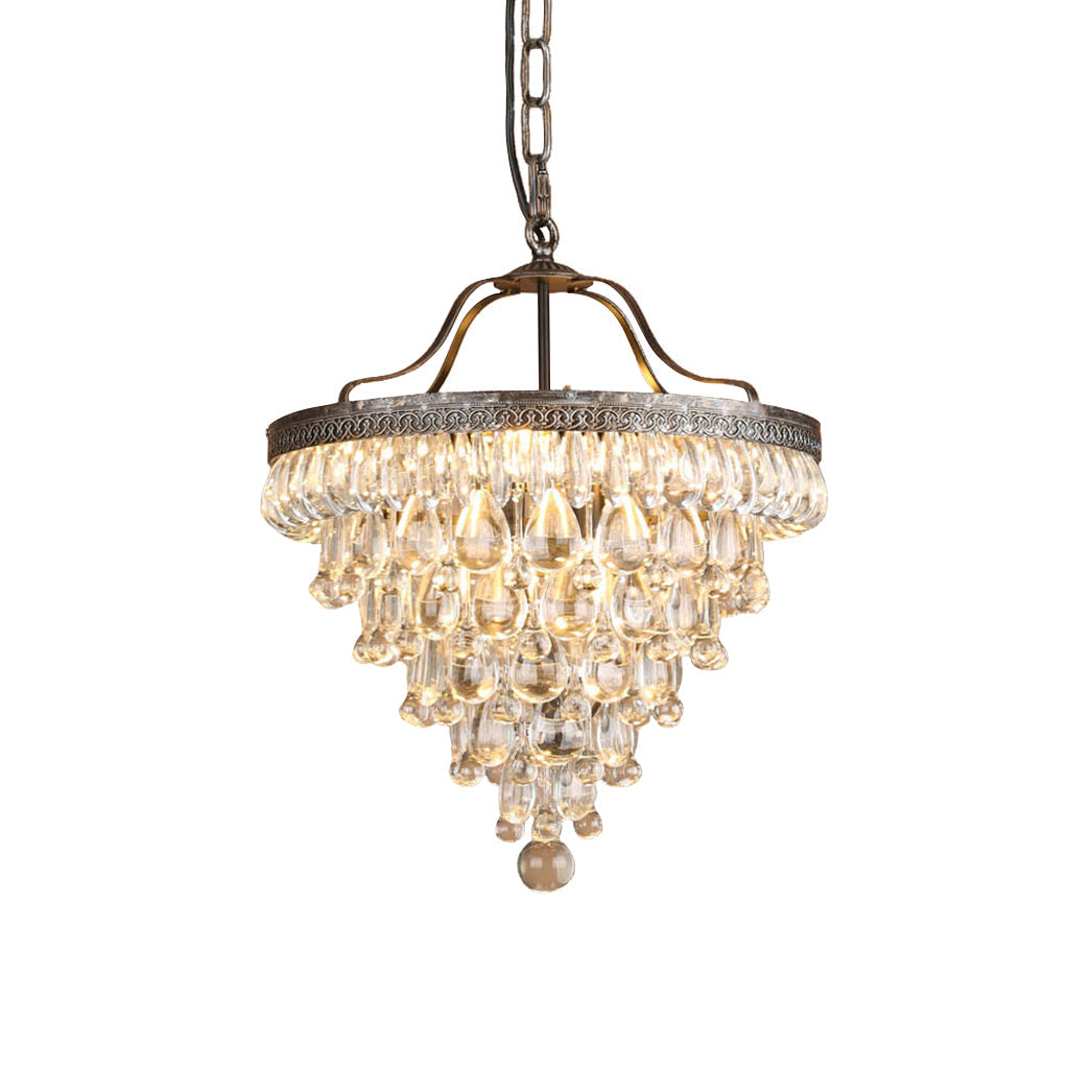 Blink Unique Inverted Pyramid Metal Crystal Chandelier - Lamp Copper