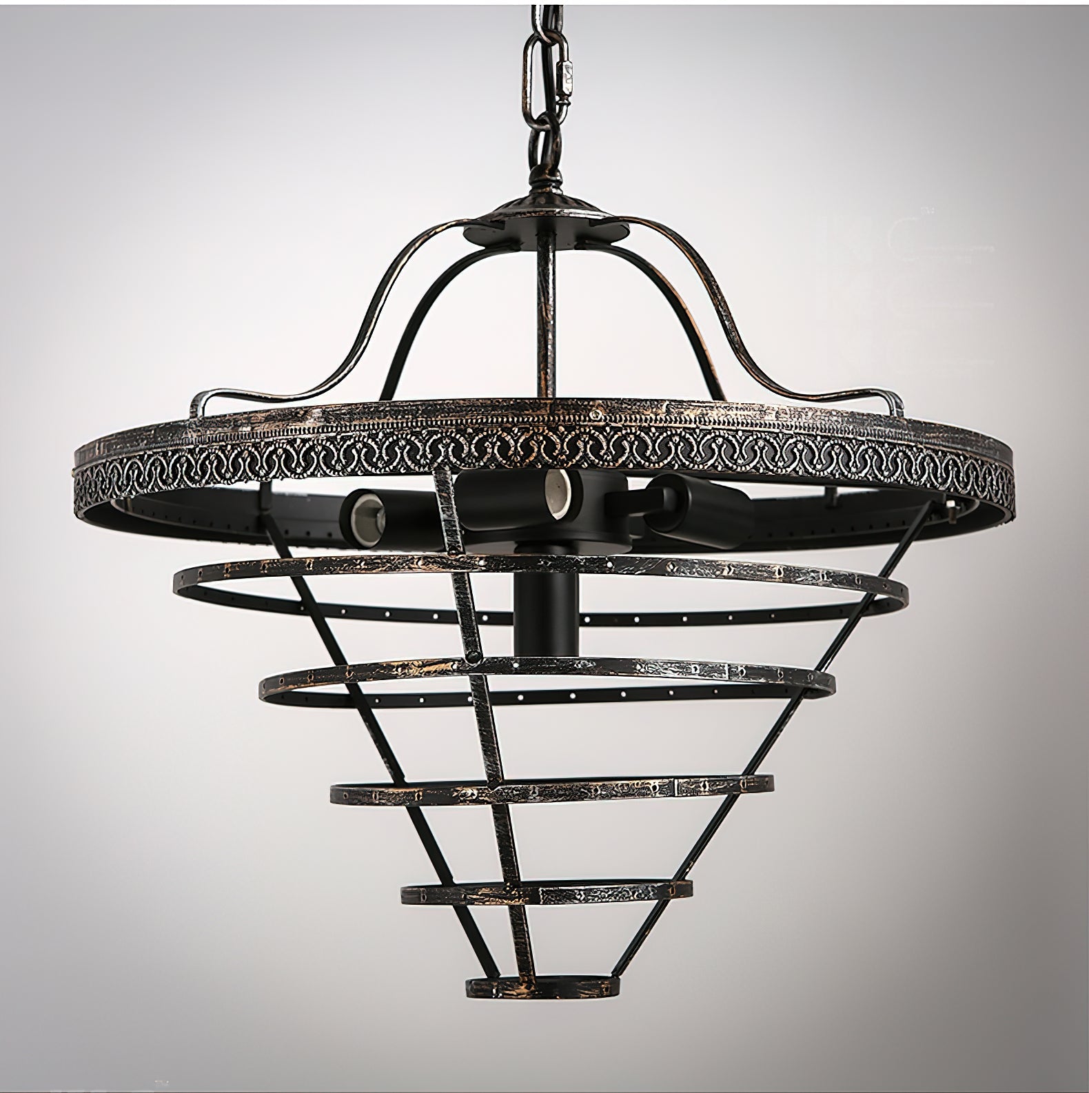 Blink Unique Inverted Pyramid Metal Crystal Chandelier - Lamp Copper
