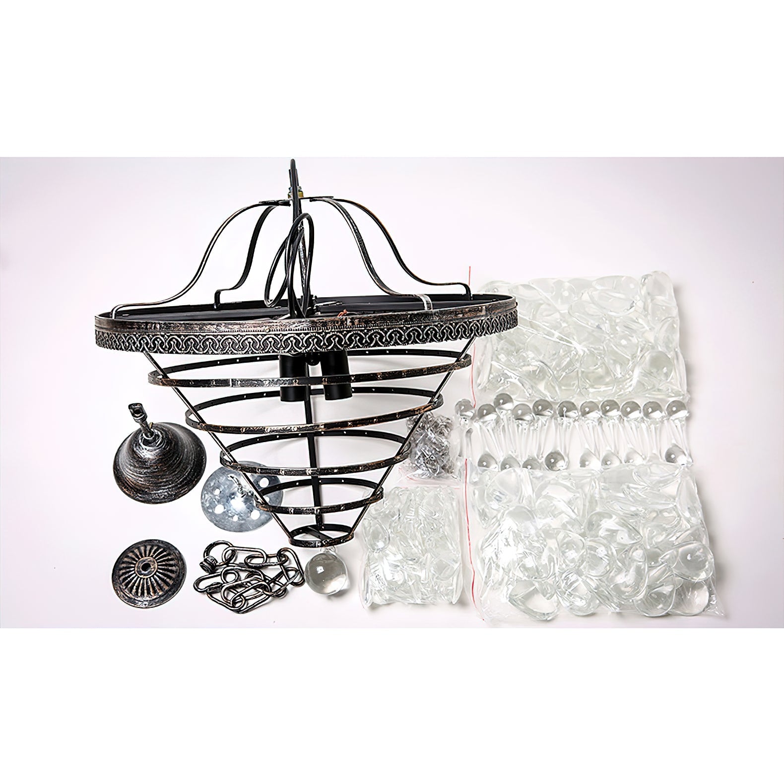 Blink Unique Inverted Pyramid Metal Crystal Chandelier - Lamp Copper