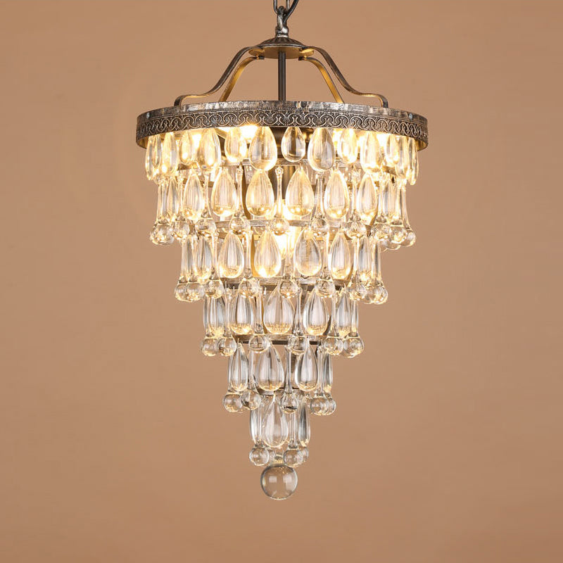 Blink Unique Inverted Pyramid Metal Crystal Chandelier - Lamp Copper