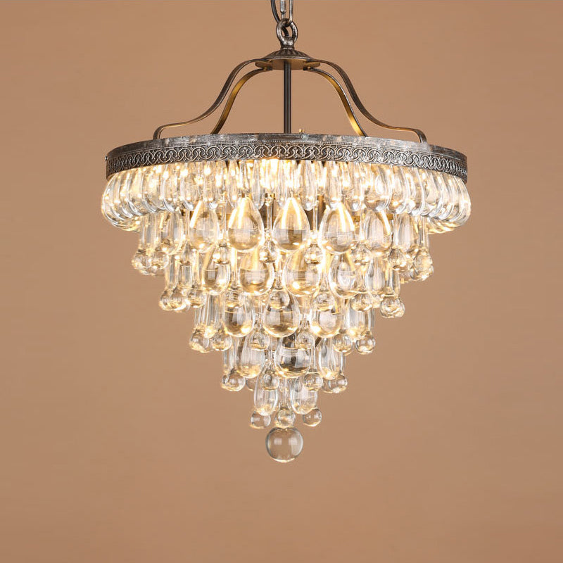 Blink Unique Inverted Pyramid Metal Crystal Chandelier - Lamp Copper