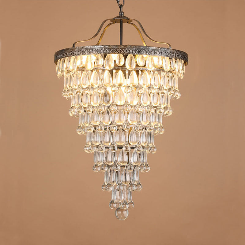 Blink Unique Inverted Pyramid Metal Crystal Chandelier - Lamp Copper