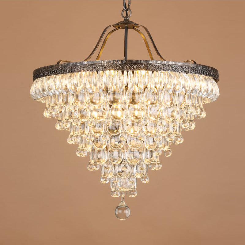 Blink Unique Inverted Pyramid Metal Crystal Chandelier - Lamp Copper