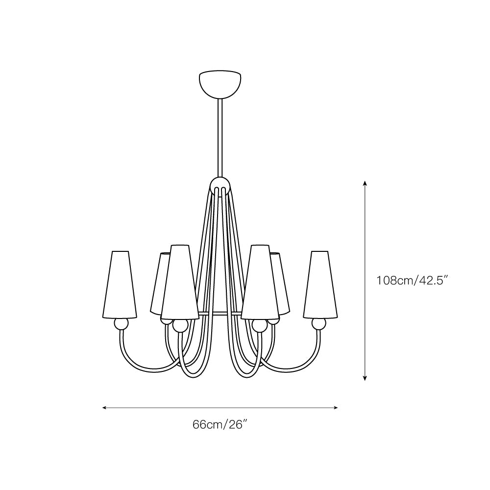 Calire Vintage Industrial Metal Fabric Chandelier - Lamp Copper