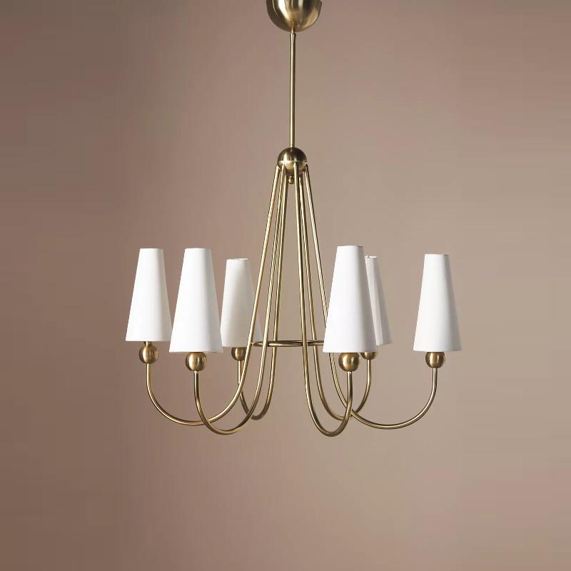 Calire Vintage Industrial Metal Fabric Chandelier - Lamp Copper