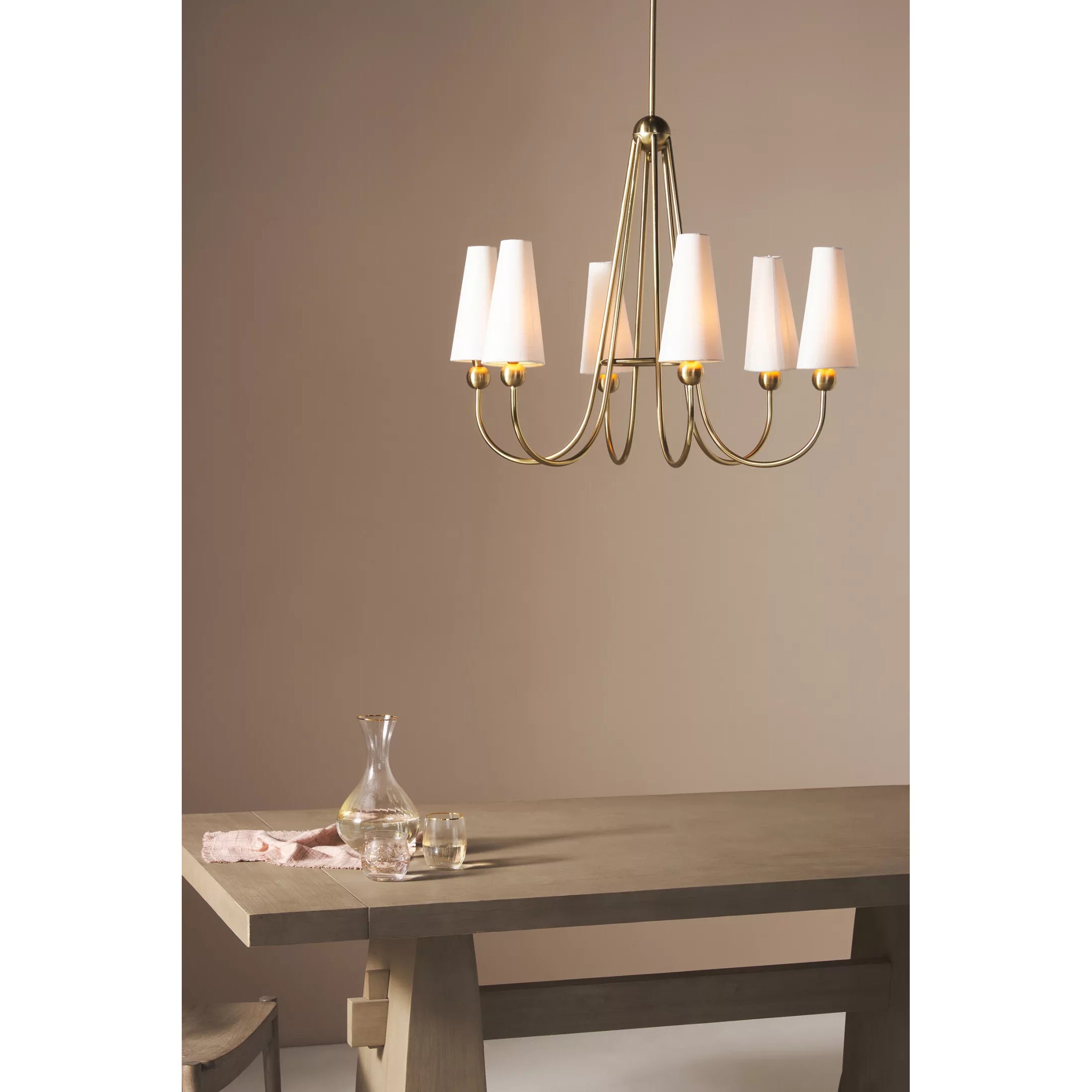 Calire Vintage Industrial Metal Fabric Chandelier - Lamp Copper