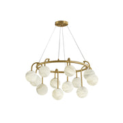 Zotalara Premium Elegance Brass Alabaster Chandelier - Lamp Copper