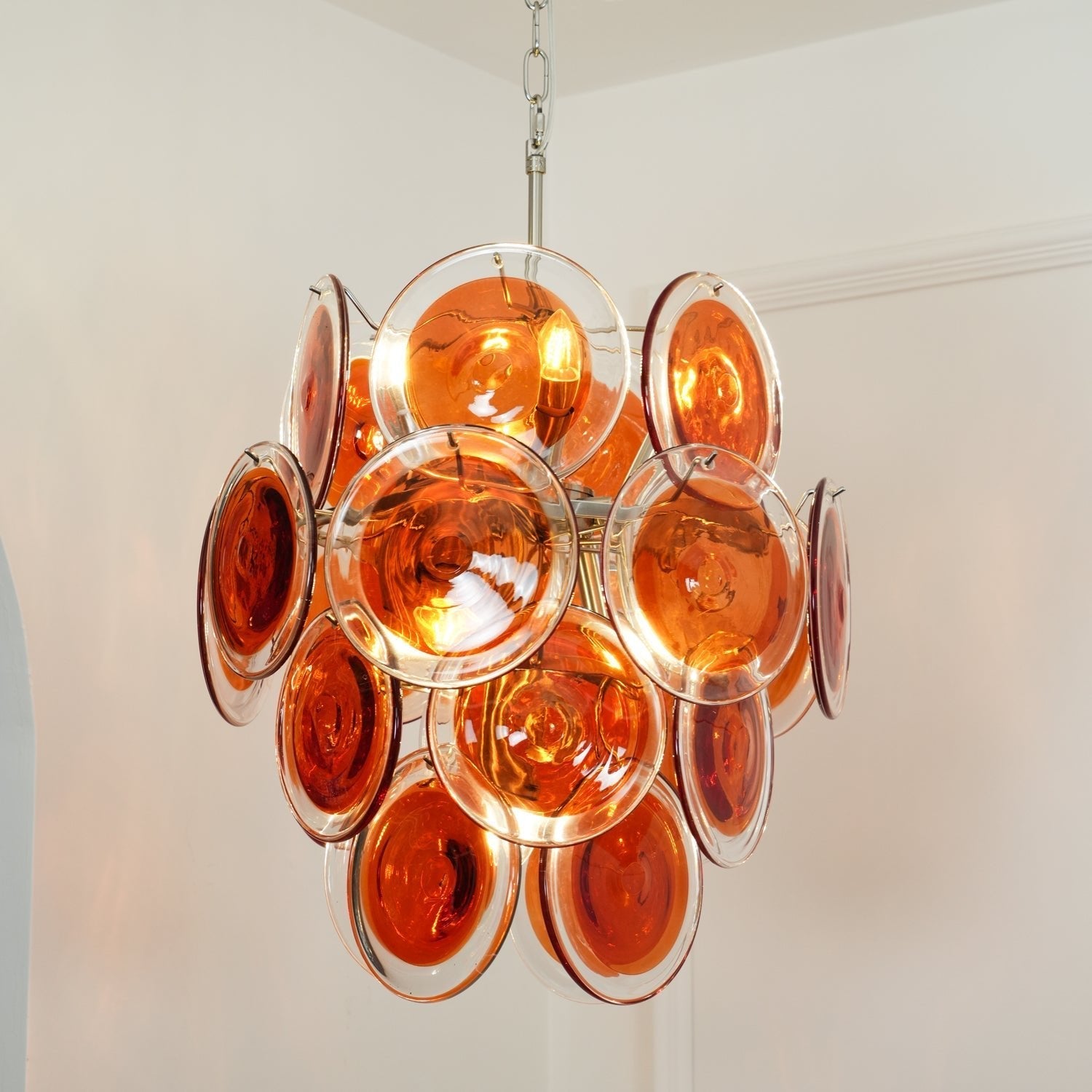 Evvinos Individual Creativity Metal Glass Chandelier - Lamp Copper