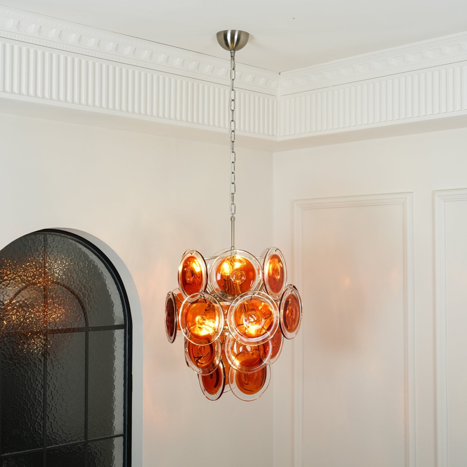 Evvinos Individual Creativity Metal Glass Chandelier - Lamp Copper