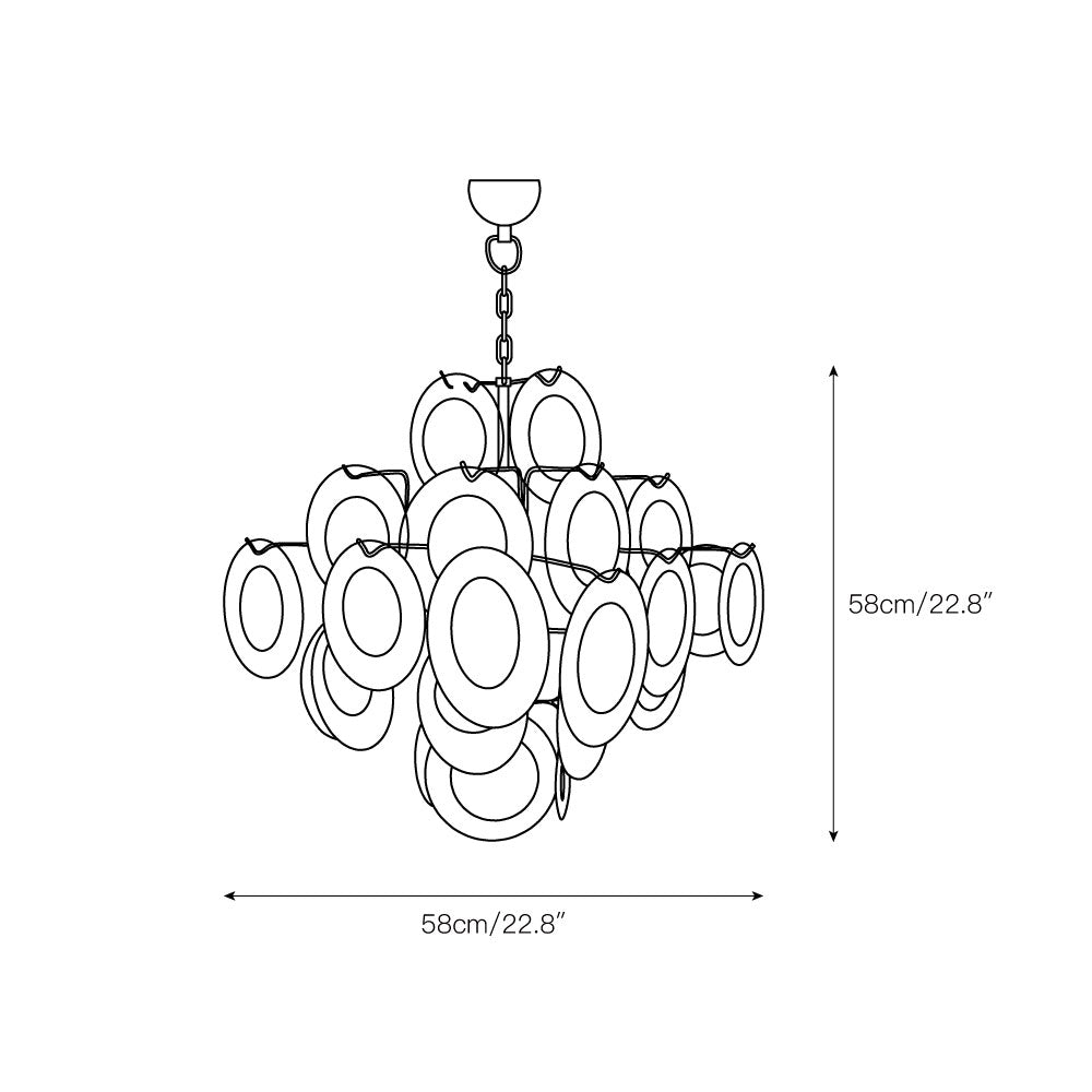 Evvinos Individual Creativity Metal Glass Chandelier - Lamp Copper