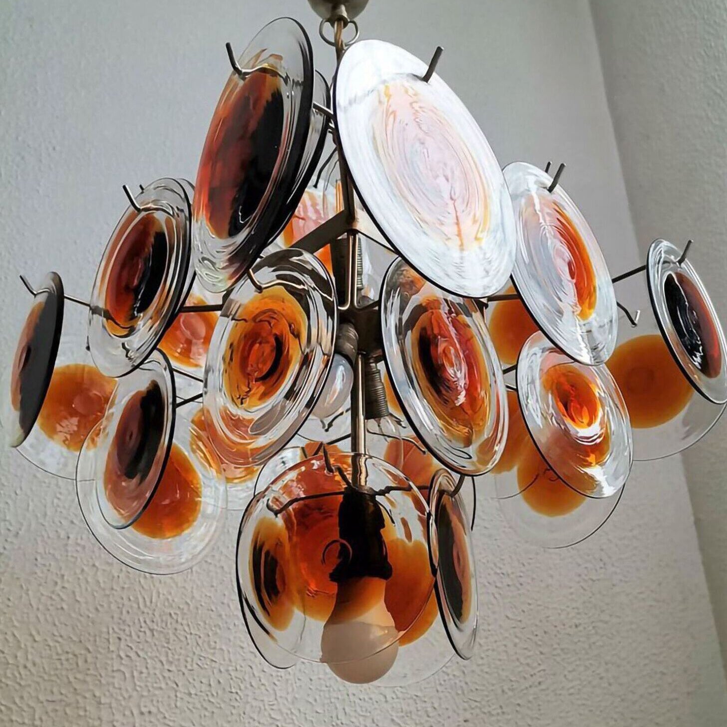 Evvinos Individual Creativity Metal Glass Chandelier - Lamp Copper