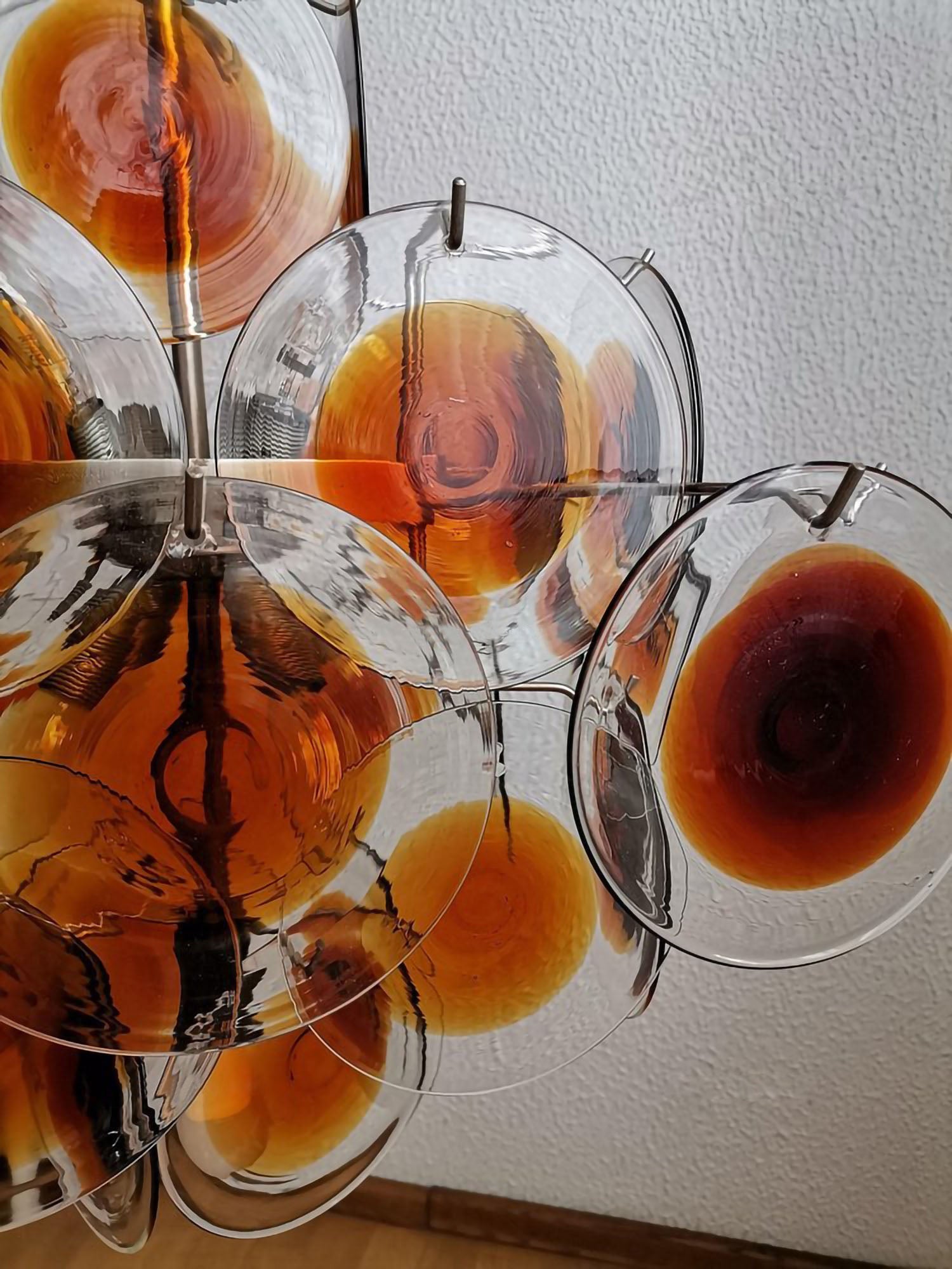 Evvinos Individual Creativity Metal Glass Chandelier - Lamp Copper