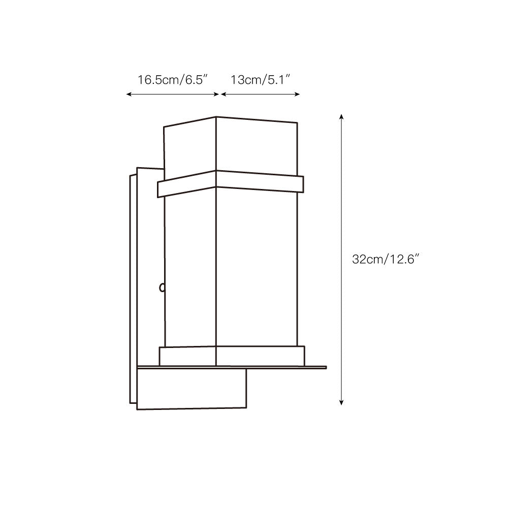 Ishaaris Modern Minimalist Outdoor Metal Glass Wall Light - Lamp Copper