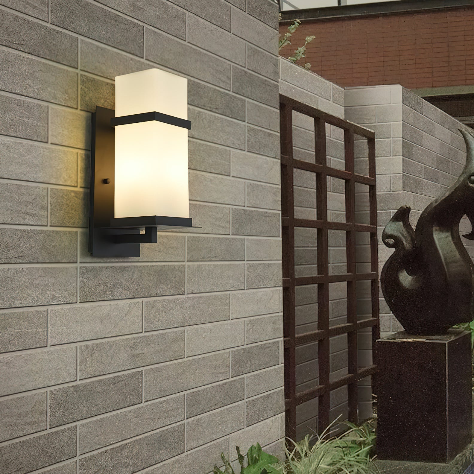 Ishaaris Modern Minimalist Outdoor Metal Glass Wall Light - Lamp Copper