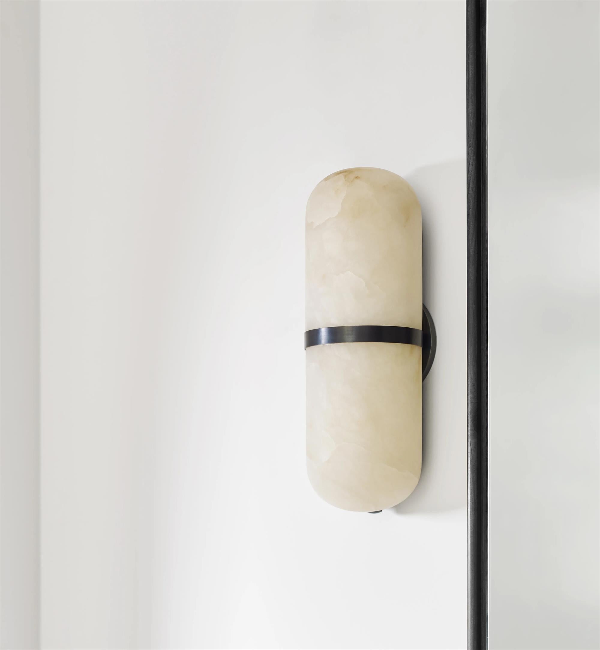 Symirel Modern Minimalist Pill Form Alabaster Sconce Wall Lamp - Lamp Copper