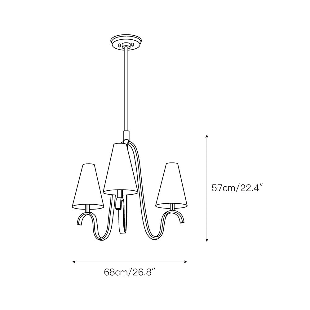 Myvenen Vintage Industrial Metal Fabric Chandelier - Lamp Copper