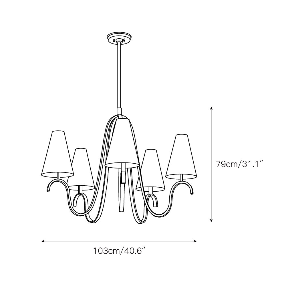 Myvenen Vintage Industrial Metal Fabric Chandelier - Lamp Copper