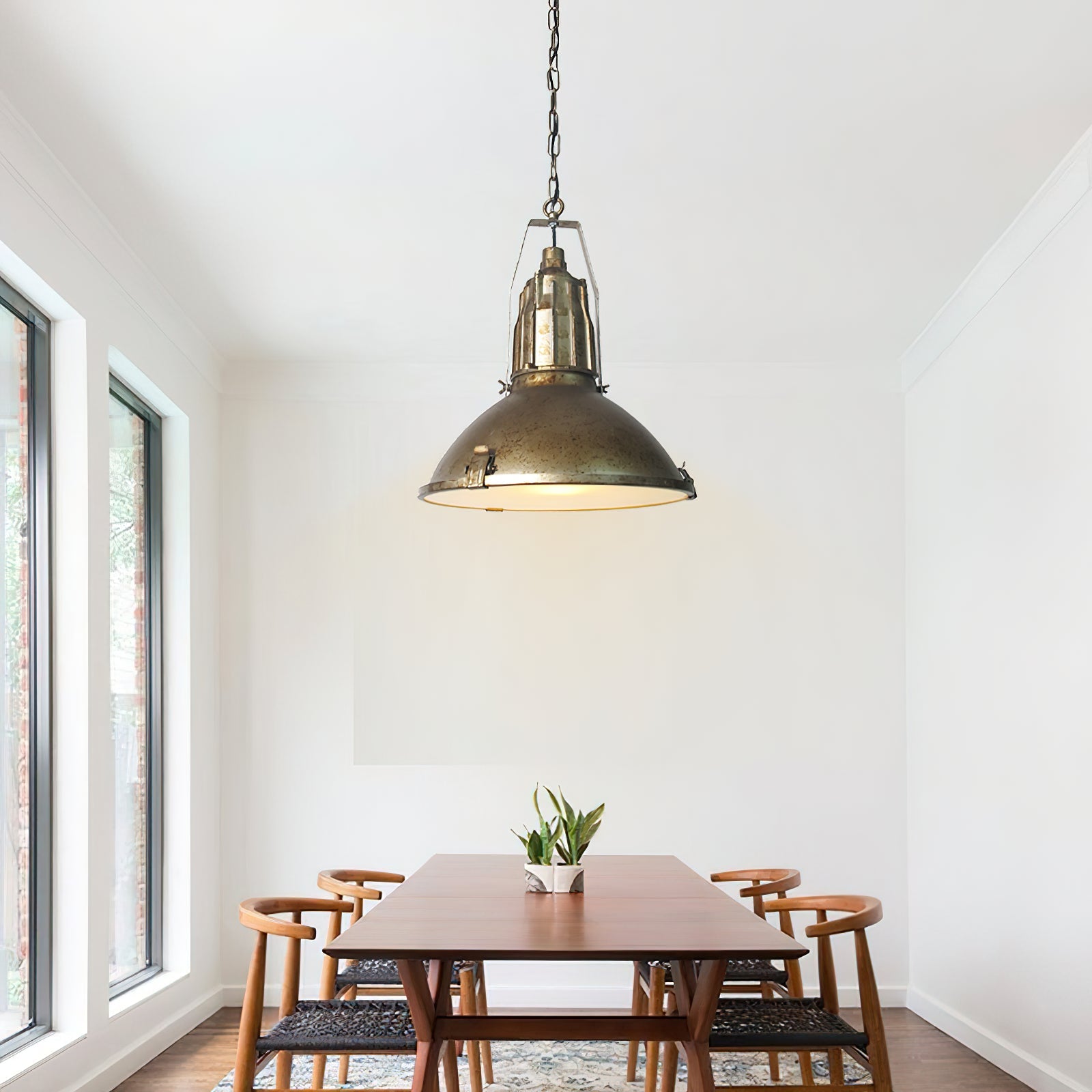 Coshae Vintage Industrial Metal Glass Pendant Light - Lamp Copper