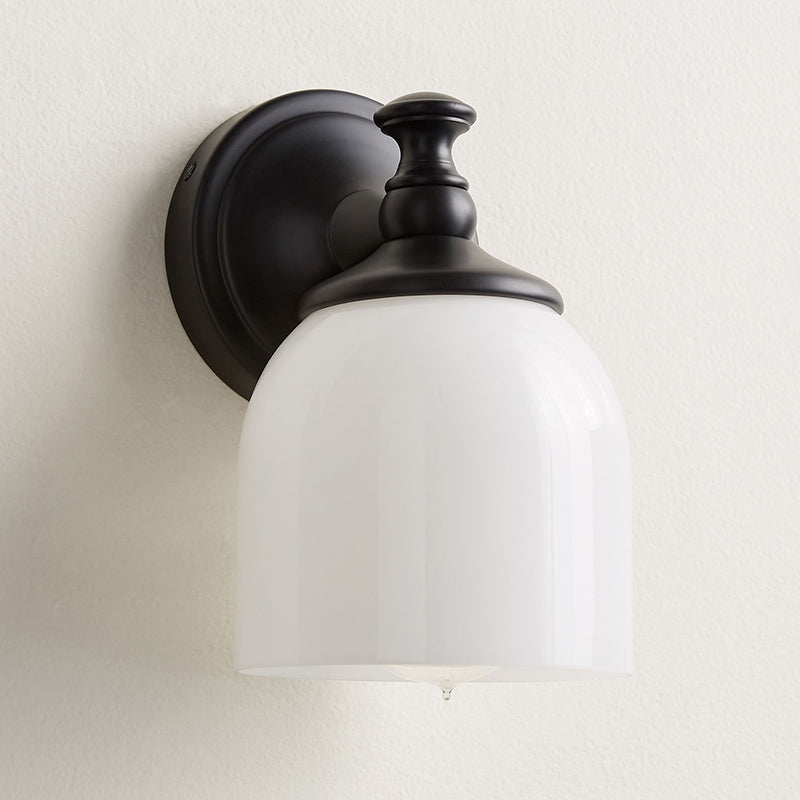 Lumen Modern Minimalist Short Arm Chrome Metal Glass Sconce Wall Lamp - Lamp Copper