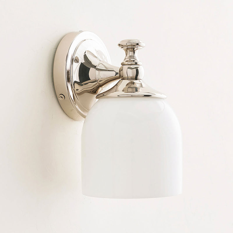 Lumen Modern Minimalist Short Arm Chrome Metal Glass Sconce Wall Lamp - Lamp Copper